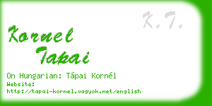 kornel tapai business card